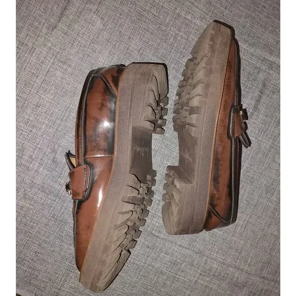 Sam Edelman Women's Laurs Loafers Size 9 Brown / Chestnut Bit Buckle Lug Sole - Picture 3 of 8